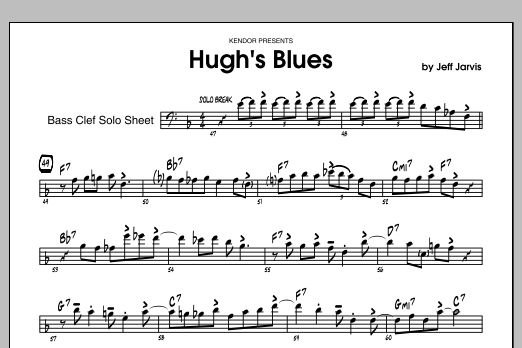 Download Jeff Jarvis Hugh's Blues - Bass Clef Solo Sheet Sheet Music