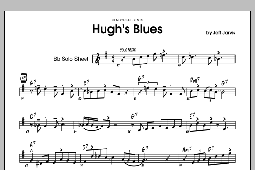 Download Jeff Jarvis Hugh's Blues - Bb Solo Sheet Sheet Music