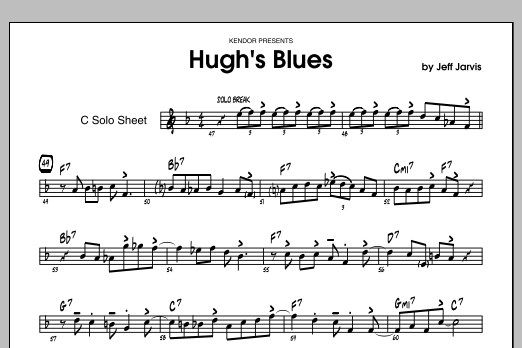Download Jeff Jarvis Hugh's Blues - C Solo Sheet Sheet Music