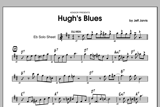 Download Jeff Jarvis Hugh's Blues - Eb Solo Sheet Sheet Music