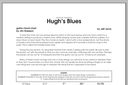 Download Jeff Jarvis Hugh's Blues - Guitar/ Rhythm Sheet Music