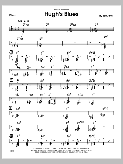 Download Jeff Jarvis Hugh's Blues - Piano Sheet Music