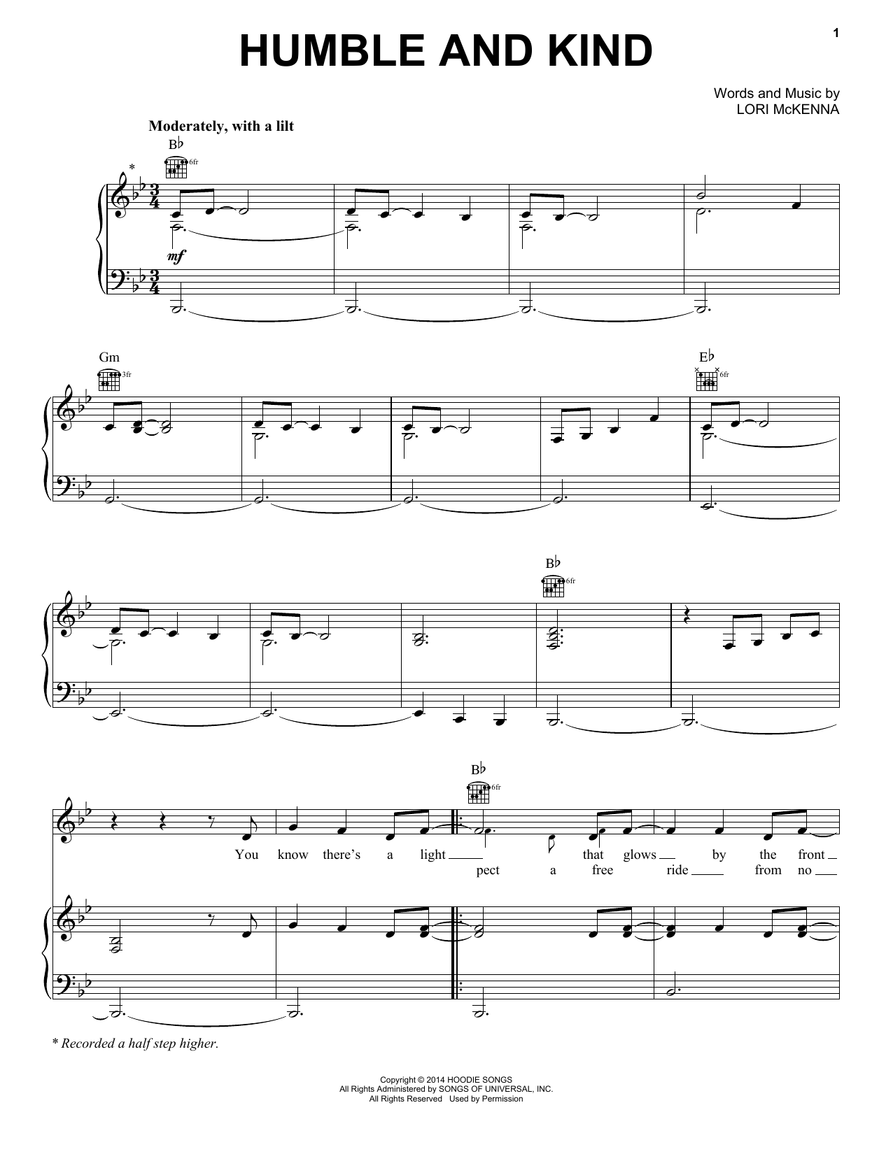Download Tim McGraw Humble And Kind Sheet Music