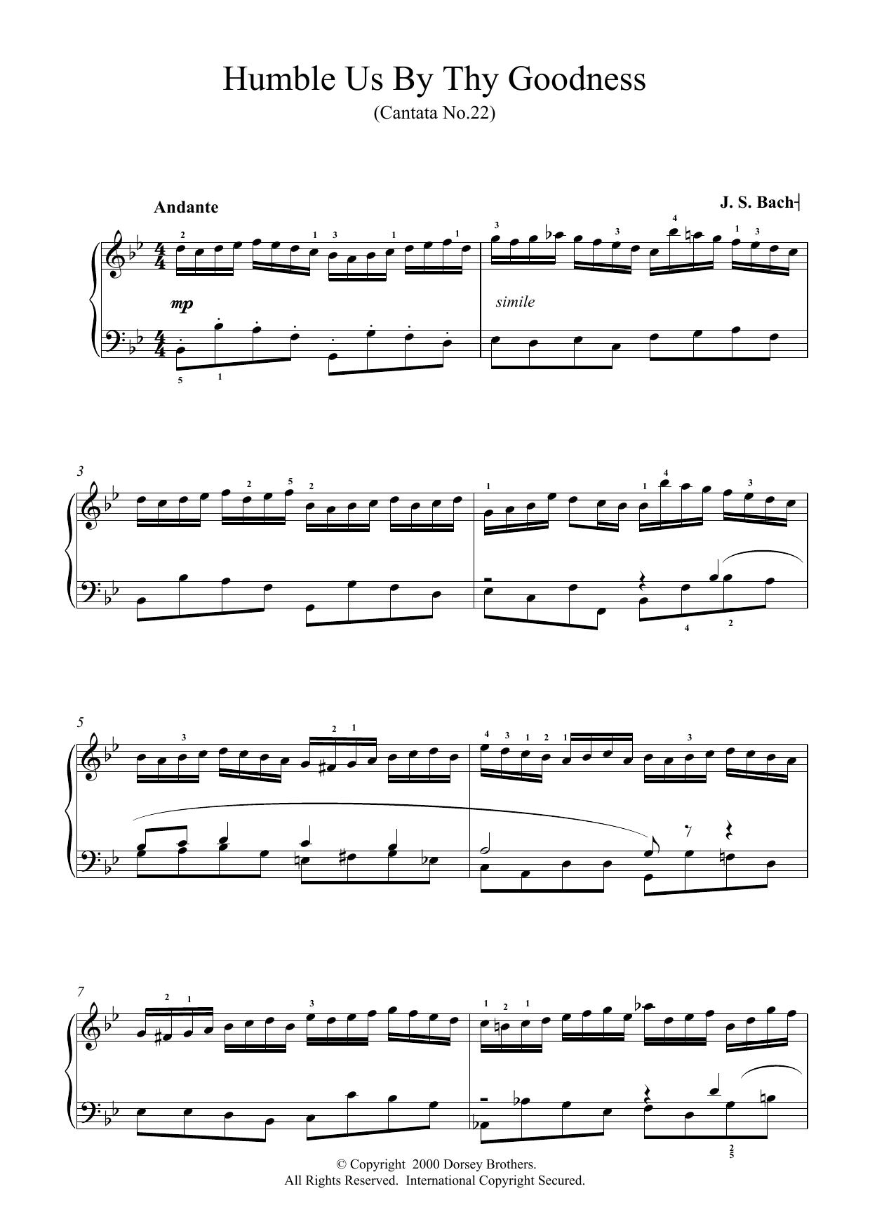 Johann Sebastian Bach Humble Us By Thy Goodness sheet music notes printable PDF score
