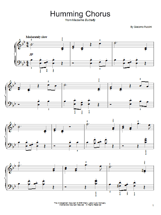 Download Giacomo Puccini Humming Chorus (Butterfly) Sheet Music