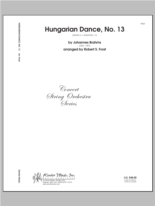 Download Frost Hungarian Dance, No. 13 - Full Score Sheet Music