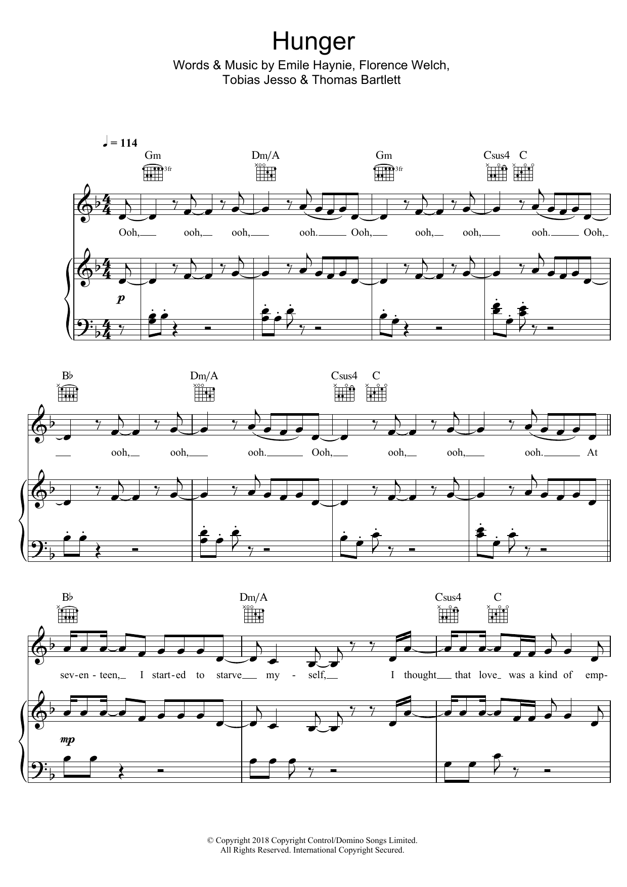 Download Florence And The Machine Hunger Sheet Music