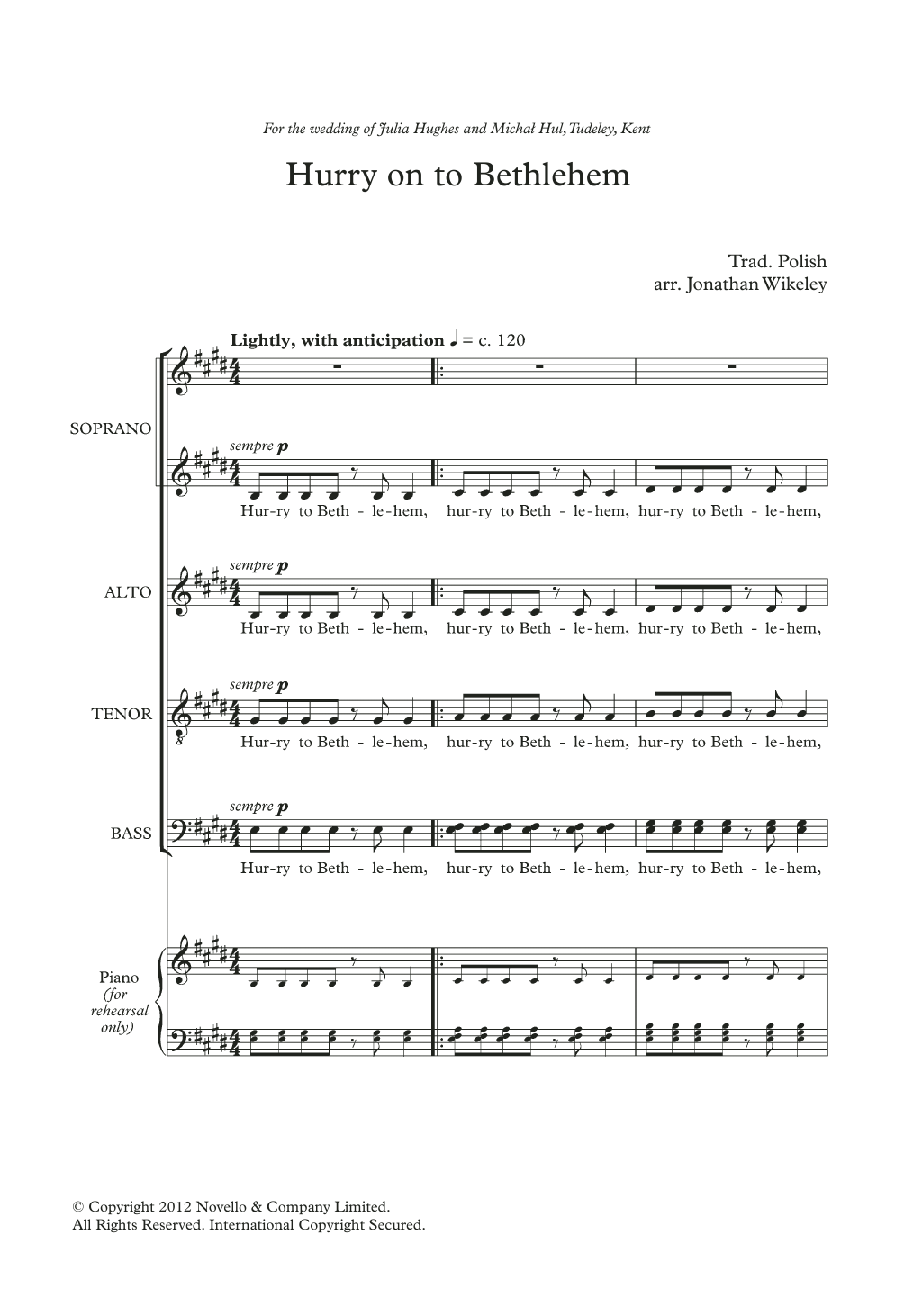 Download Traditional Hurry On To Bethlehem (arr. Jonathan Wi Sheet Music
