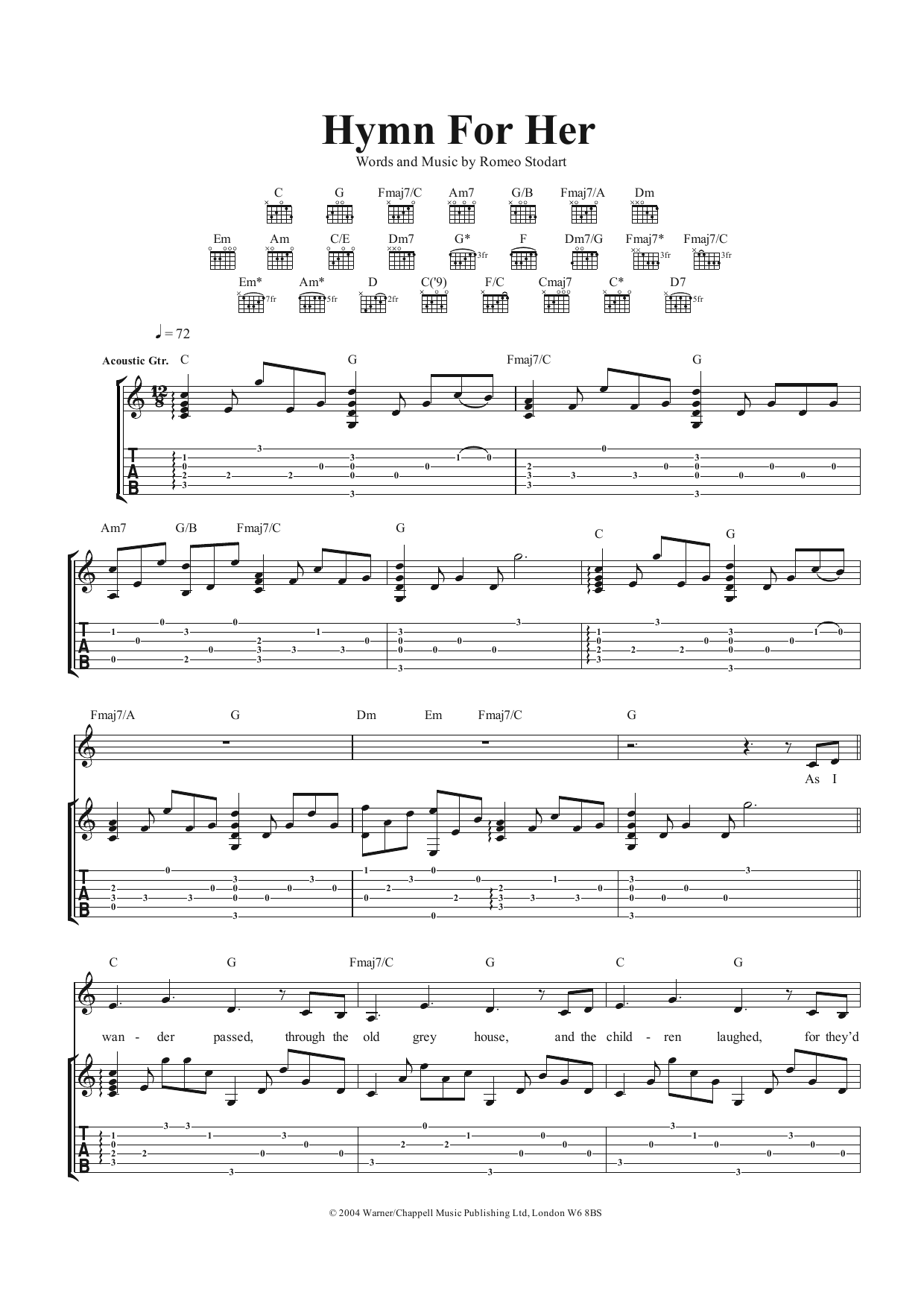 Download The Magic Numbers Hymn For Her Sheet Music