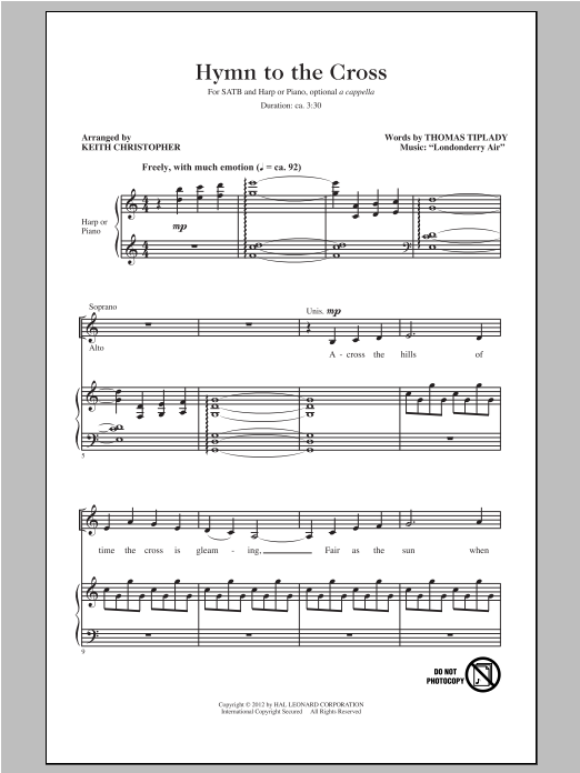 Download Keith Christopher Hymn To The Cross Sheet Music
