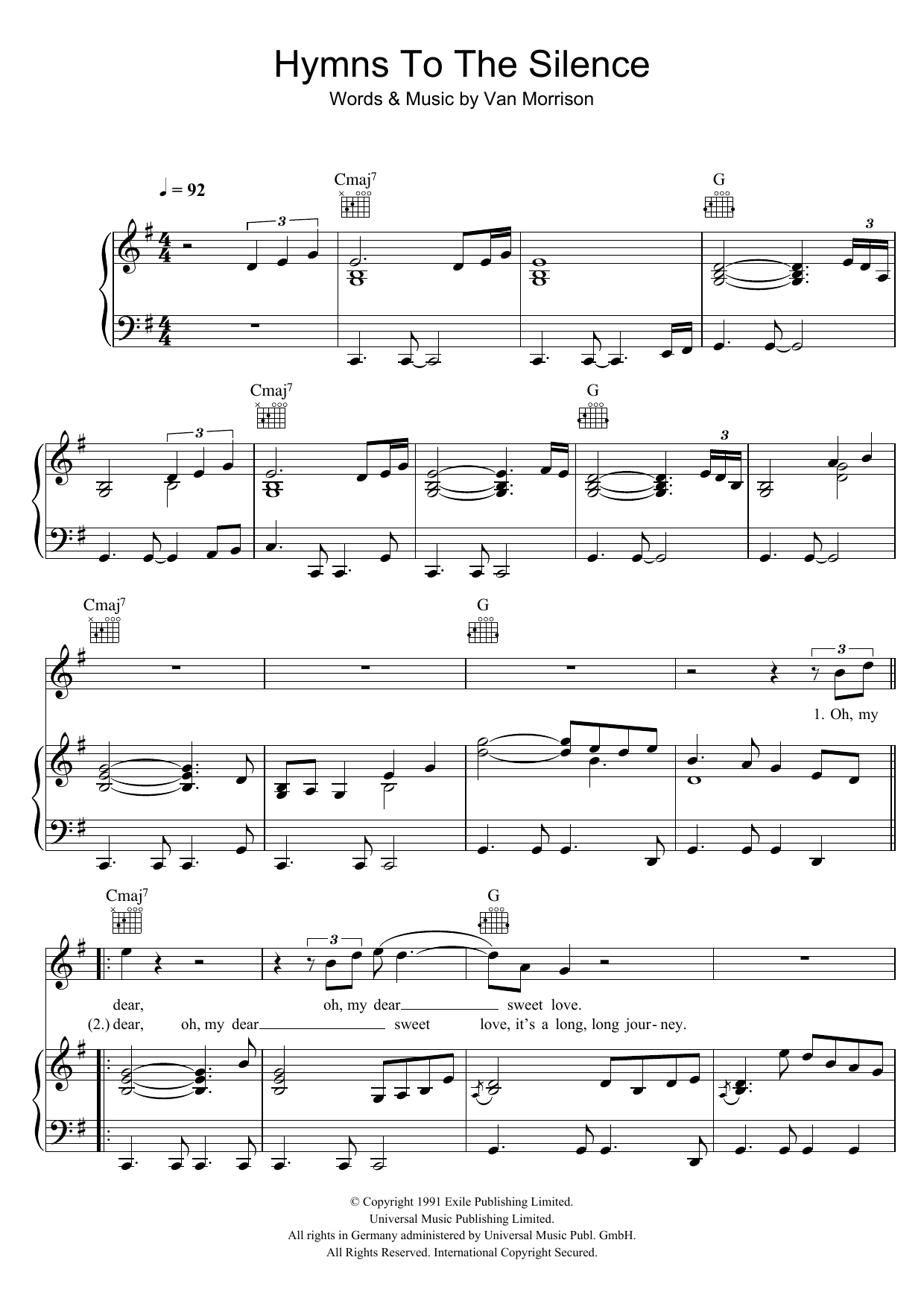 Download Van Morrison Hymns To The Silence Sheet Music