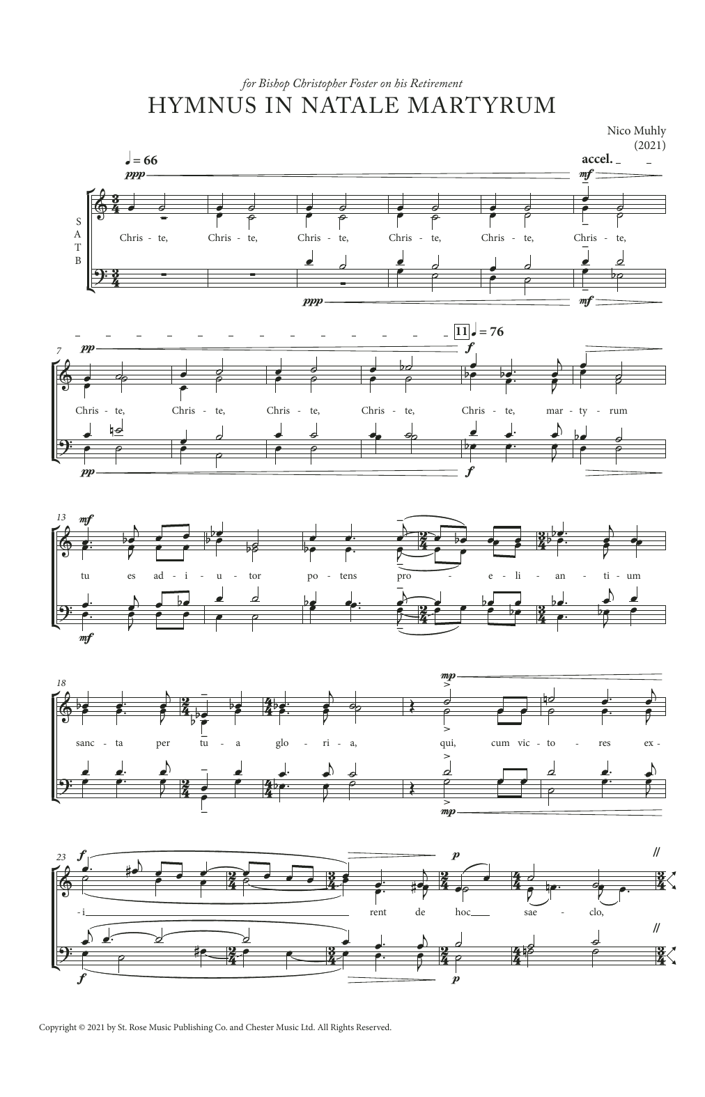 Download Nico Muhly Hymnus In Natale Martyrum Sheet Music