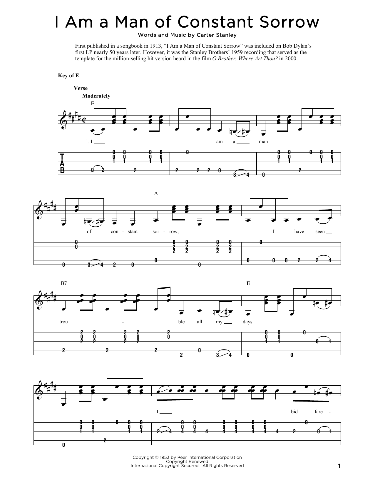 Download The Soggy Bottom Boys I Am A Man Of Constant Sorrow (arr. Fre Sheet Music