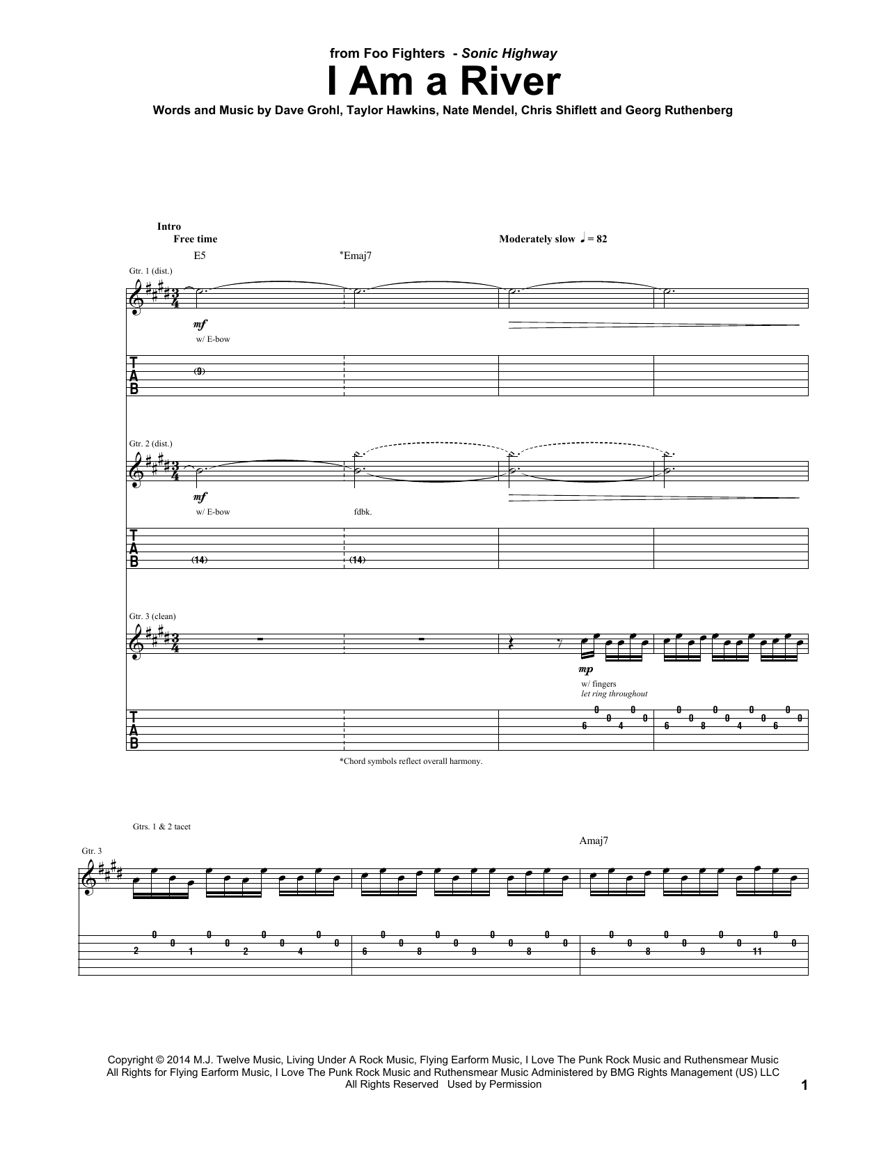 Download Foo Fighters I Am A River Sheet Music
