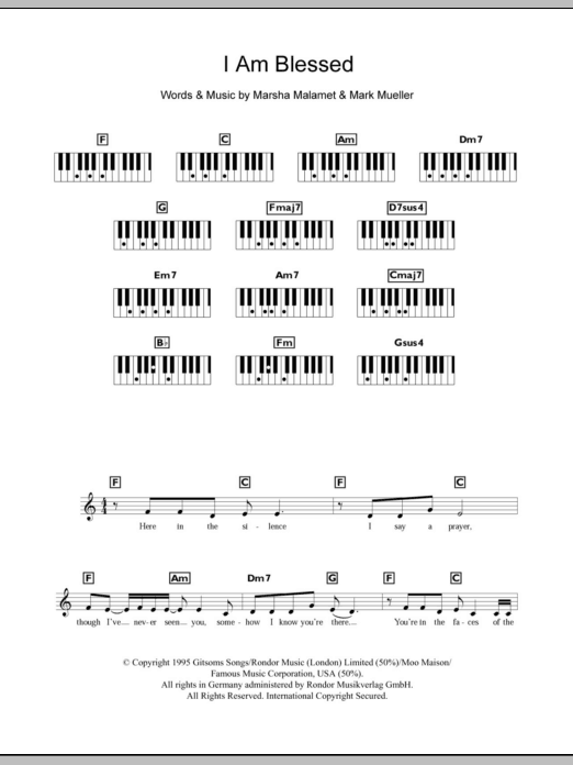 Download Eternal I Am Blessed Sheet Music