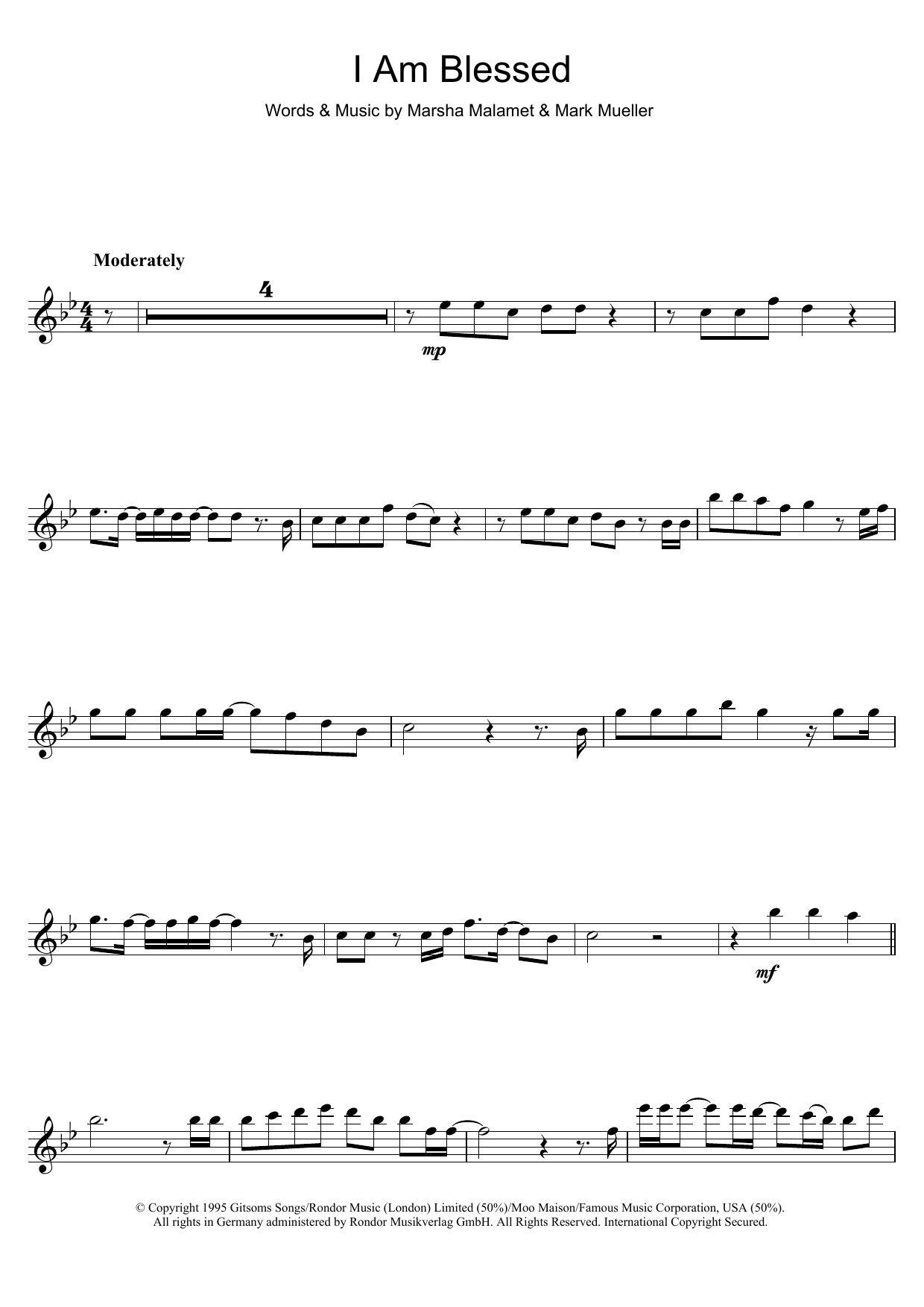 Download Eternal I Am Blessed Sheet Music