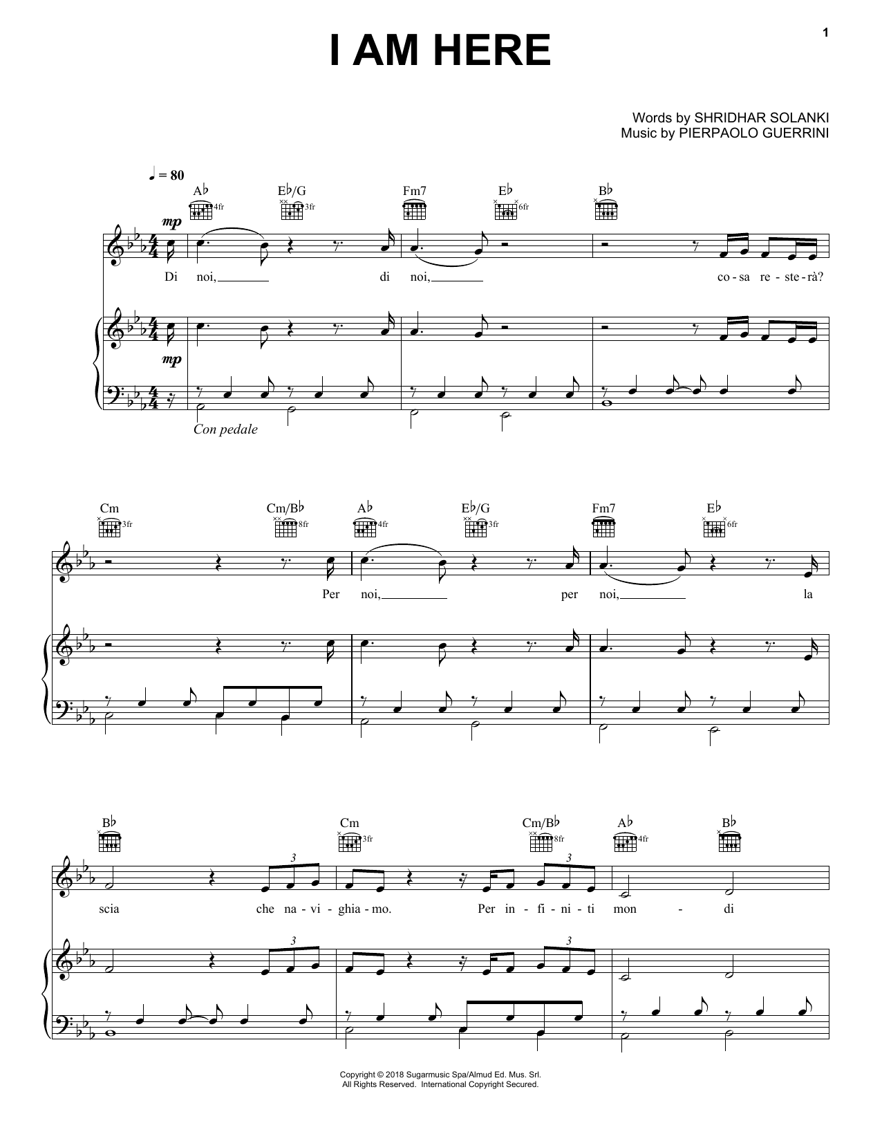 Download Andrea Bocelli I Am Here Sheet Music