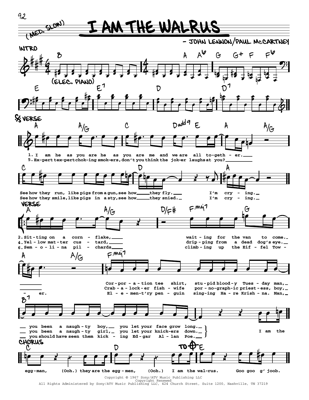 Download The Beatles I Am The Walrus [Jazz version] Sheet Music