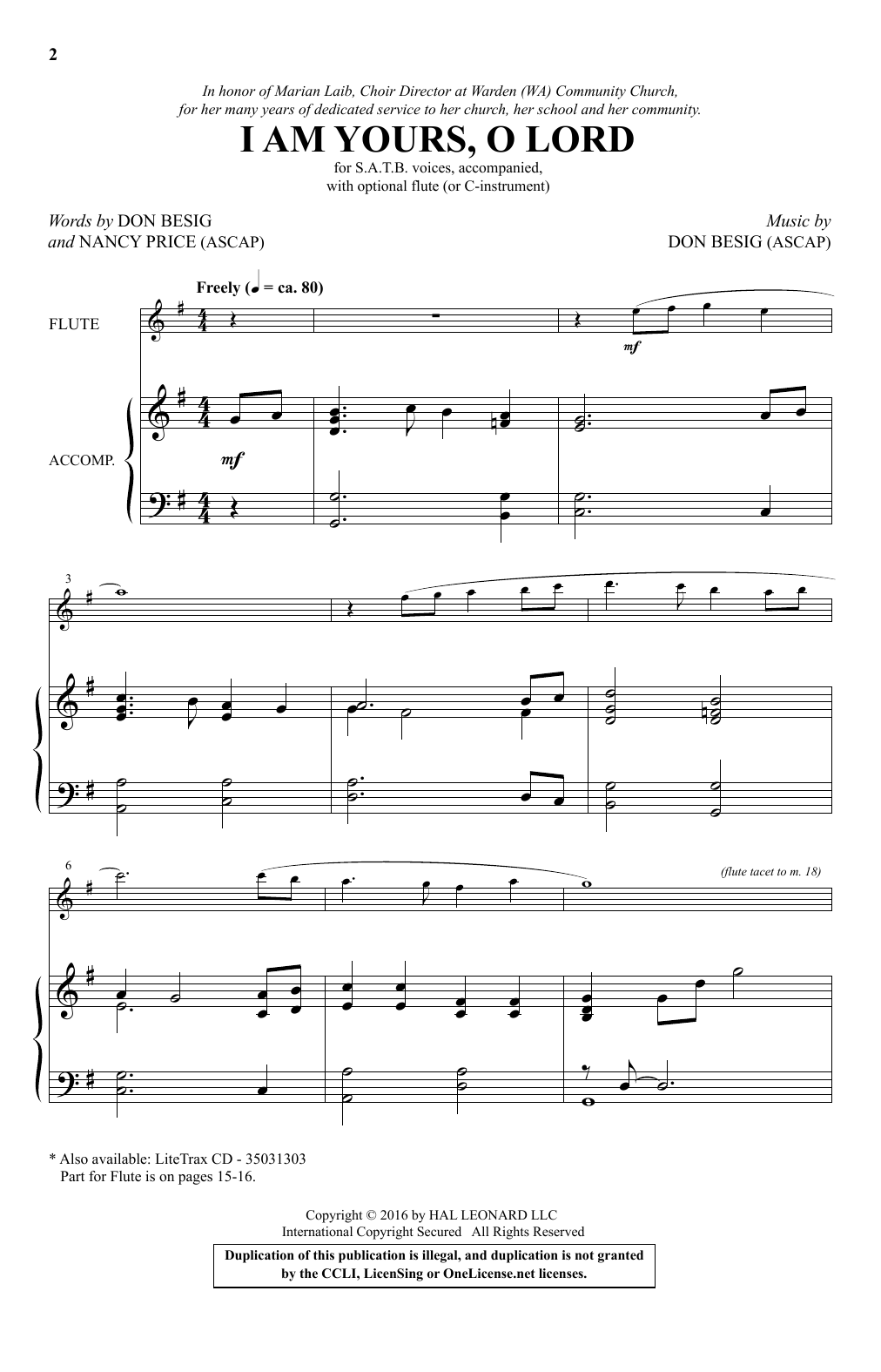 Download Don Besig I Am Yours, O Lord Sheet Music