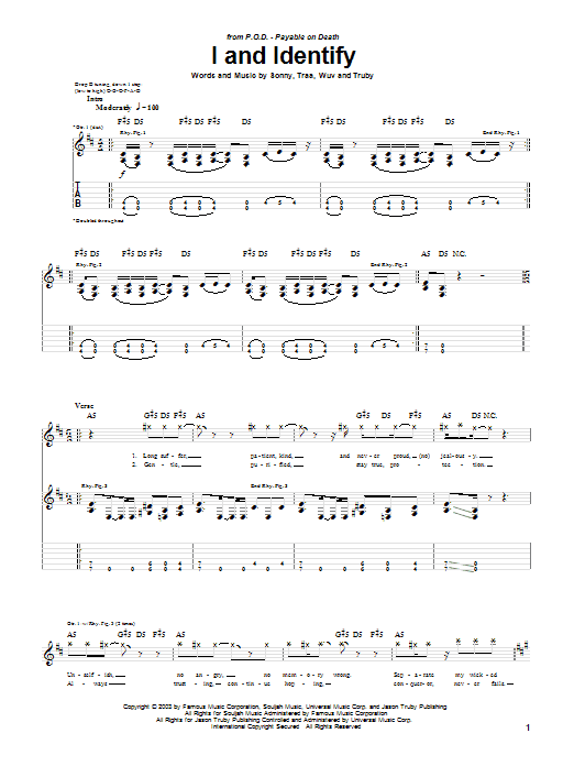 Download P.O.D. (Payable On Death) I And Identify Sheet Music