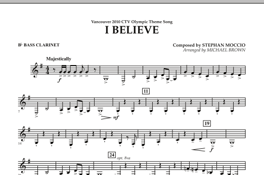 Download Michael Brown I Believe (Vancouver 2010 CTV Olympic T Sheet Music