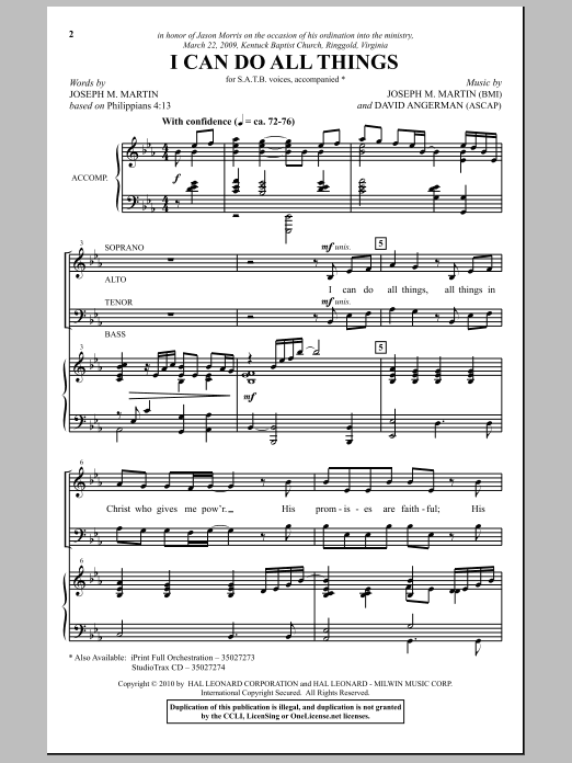 Download Joseph M. Martin I Can Do All Things Sheet Music