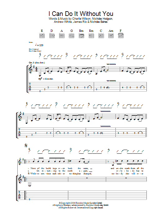 Download Kaiser Chiefs I Can Do It Without You Sheet Music