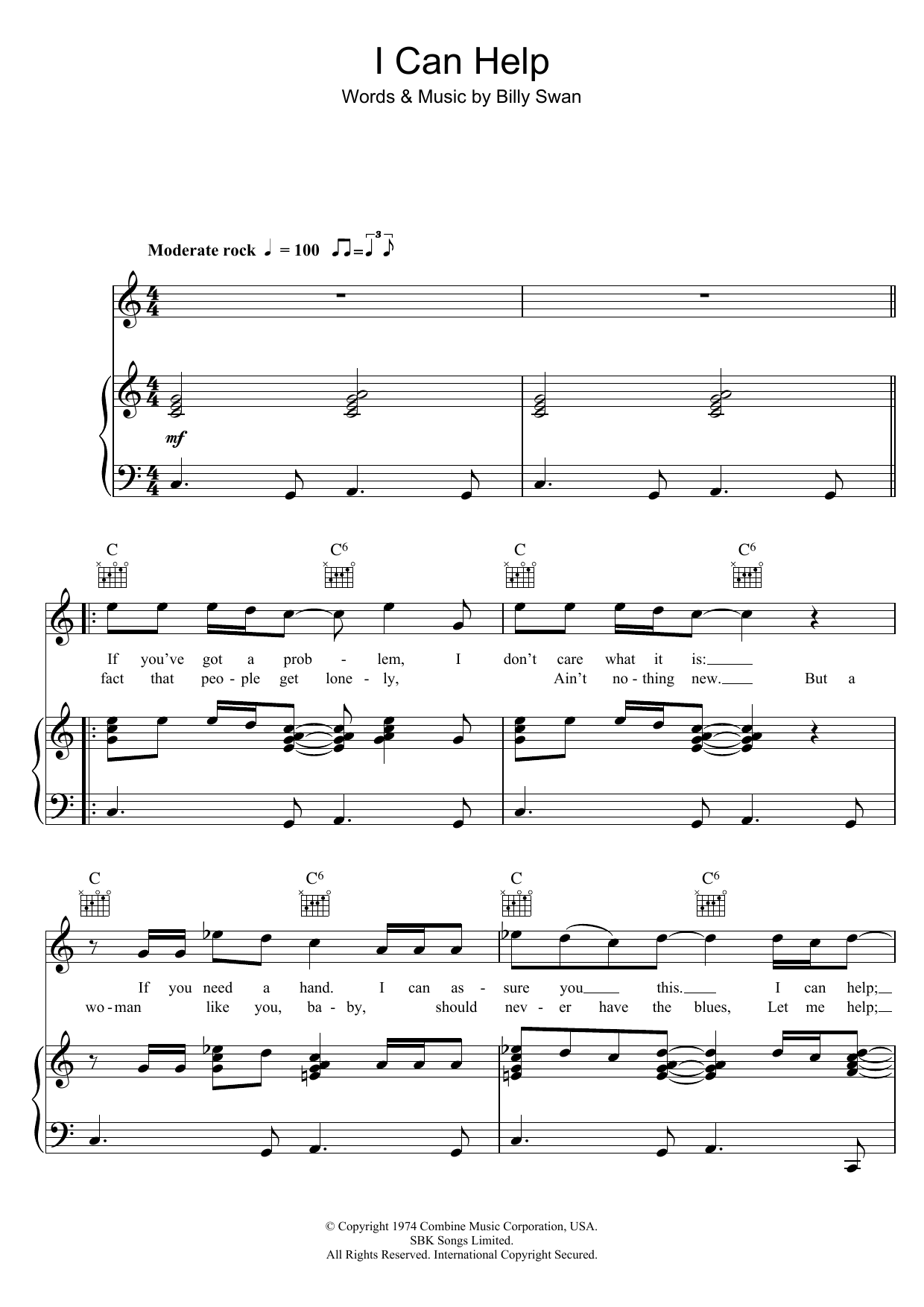Download Billy Swan I Can Help Sheet Music
