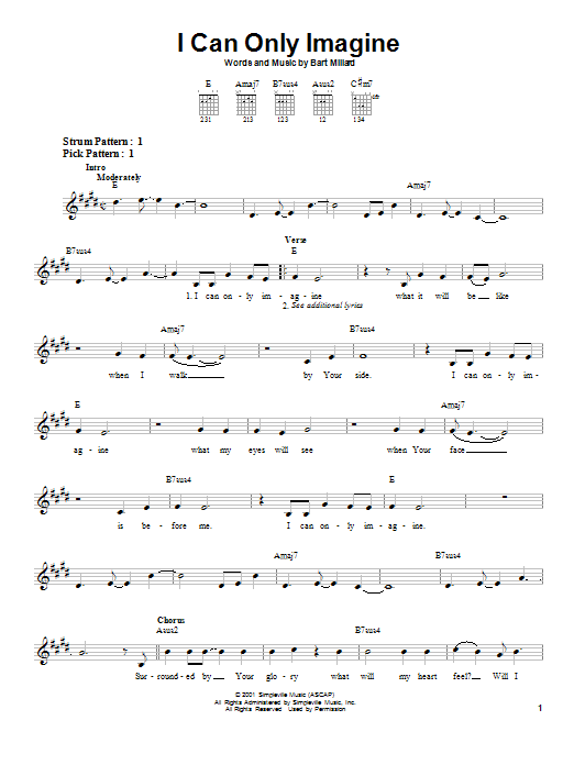 Download MercyMe I Can Only Imagine Sheet Music