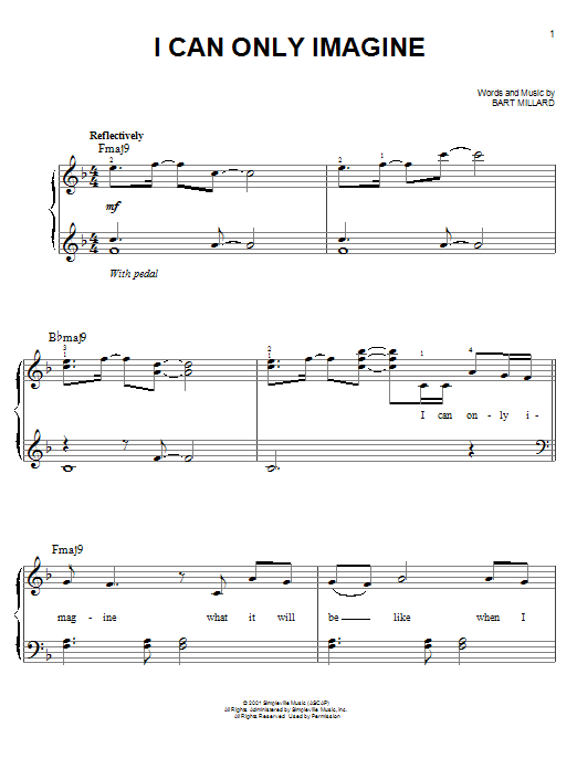 Download MercyMe I Can Only Imagine Sheet Music