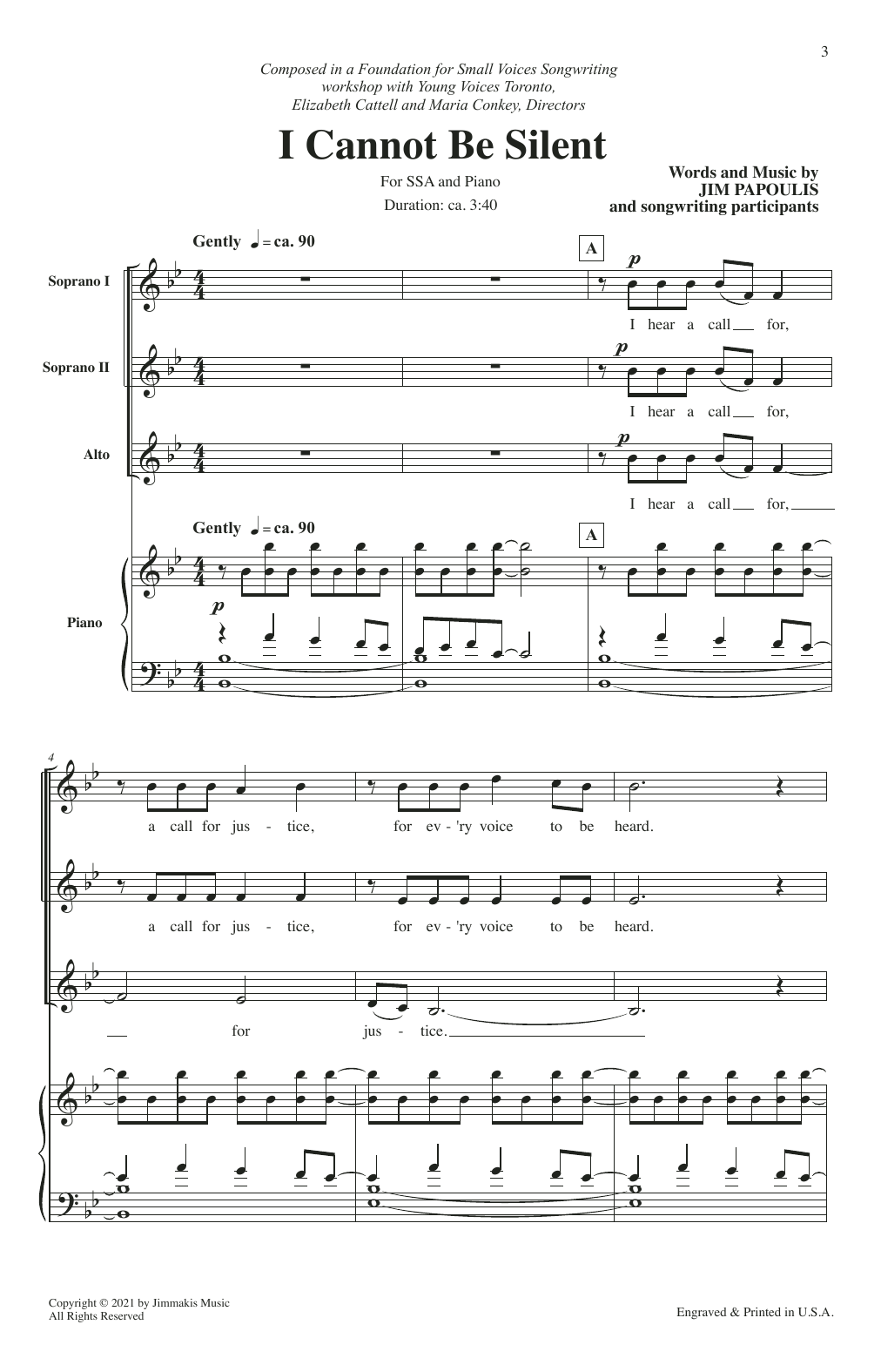 Download Jim Papoulis I Cannot Be Silent Sheet Music
