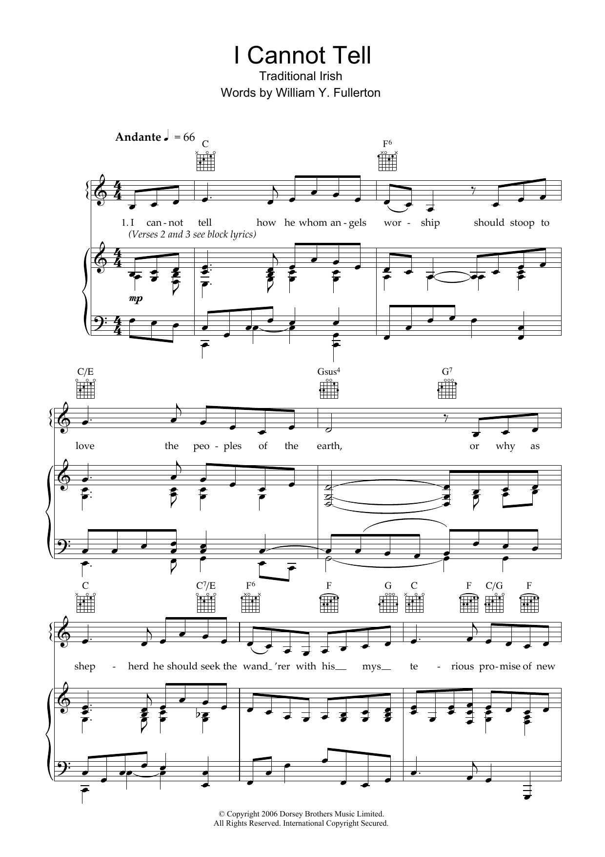 Download Traditional I Cannot Tell Sheet Music