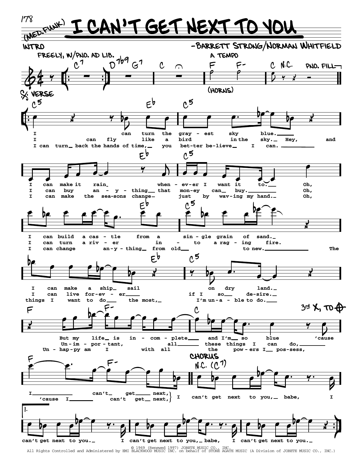 Download The Temptations I Can't Get Next To You Sheet Music