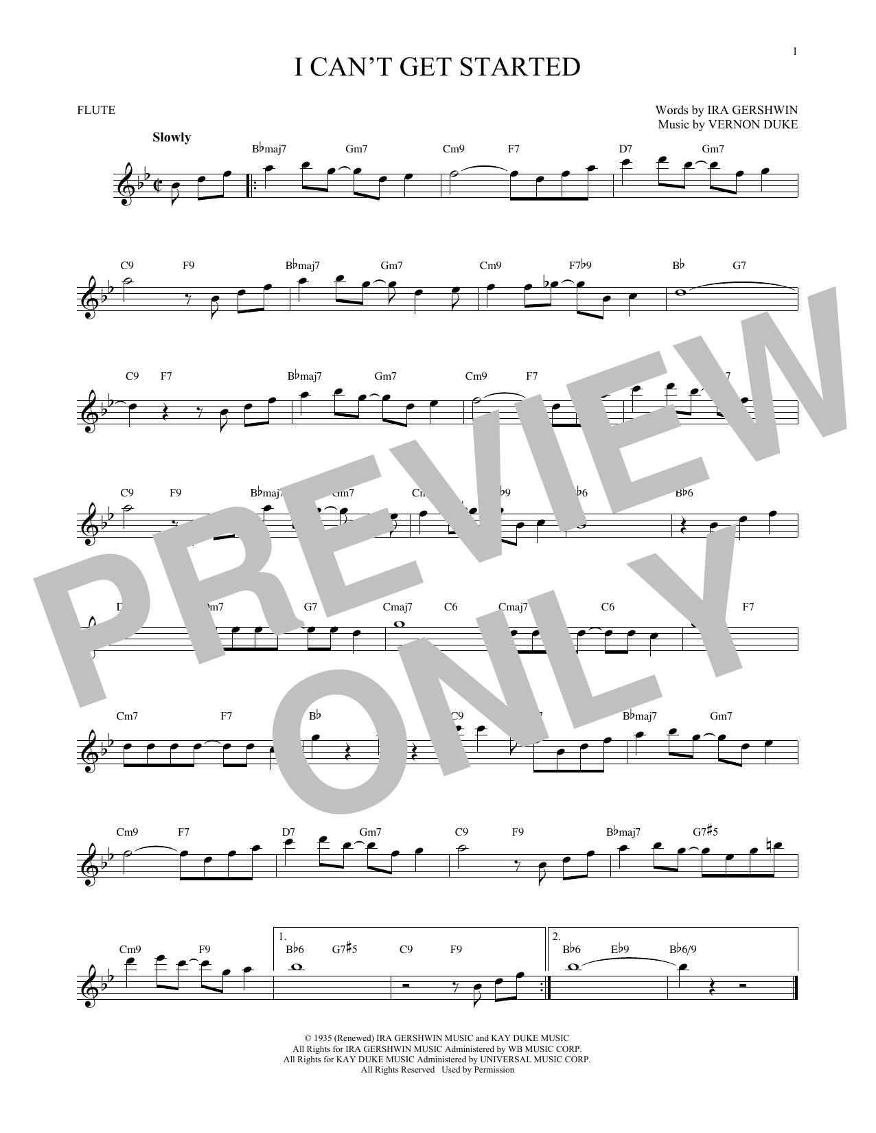 Download Ira Gershwin I Can't Get Started Sheet Music