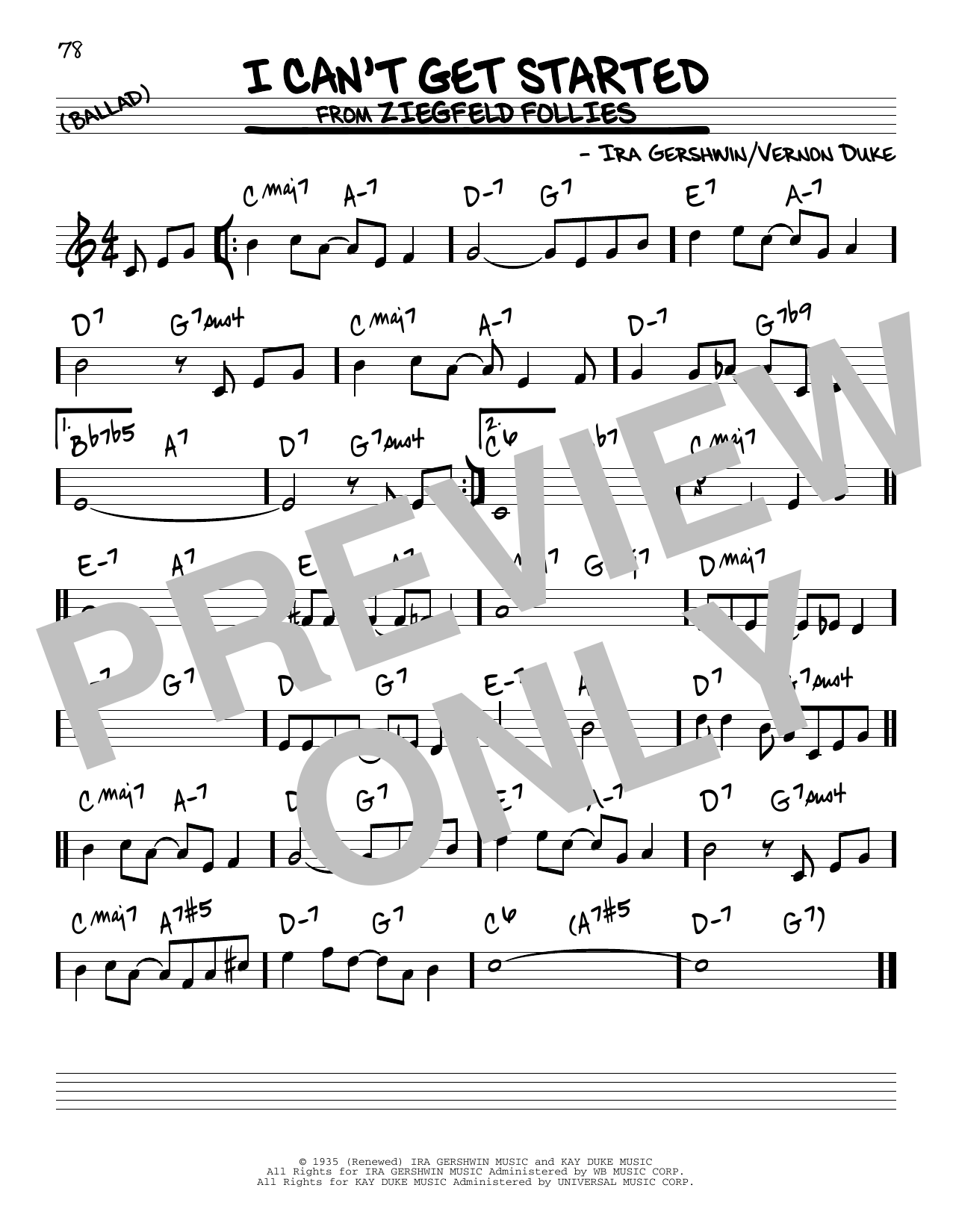Download Ira Gershwin I Can't Get Started Sheet Music