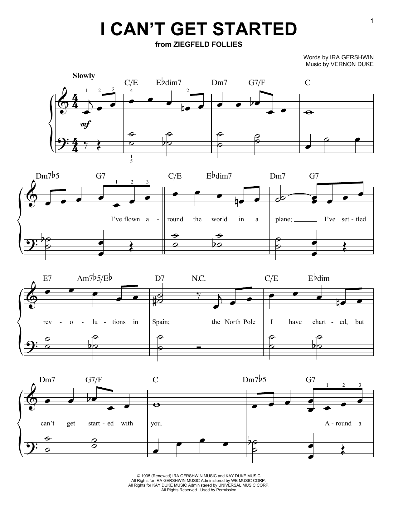 Download Vernon Duke I Can't Get Started Sheet Music