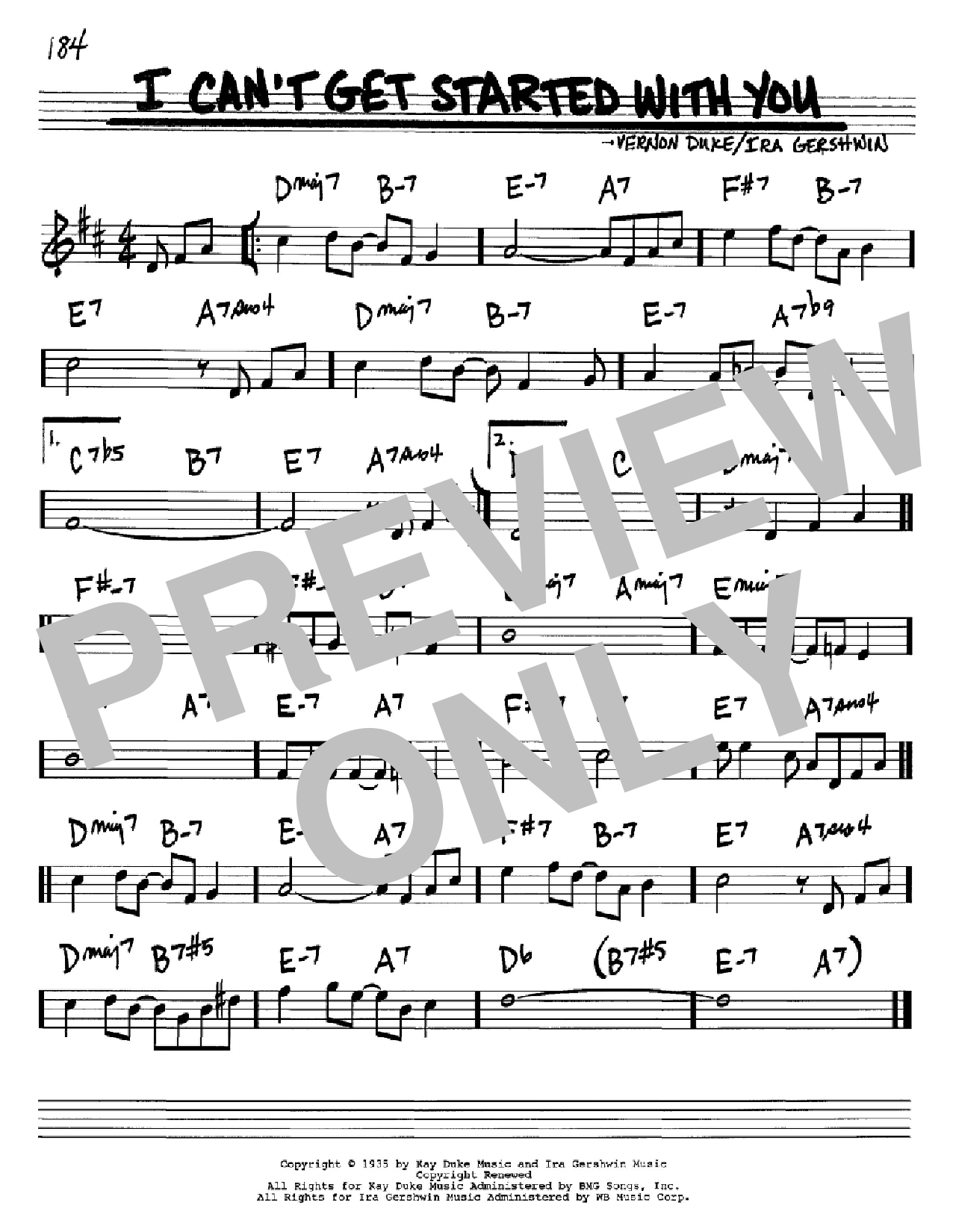 Download Ira Gershwin I Can't Get Started With You Sheet Music