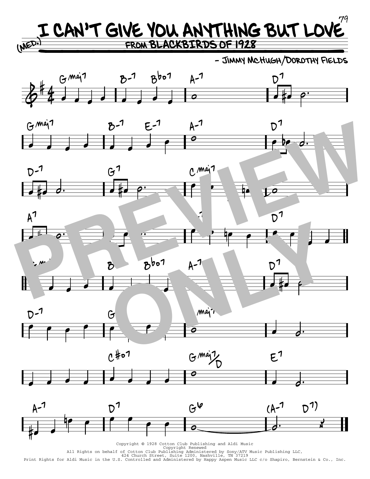 Download Dorothy Fields I Can't Give You Anything But Love Sheet Music