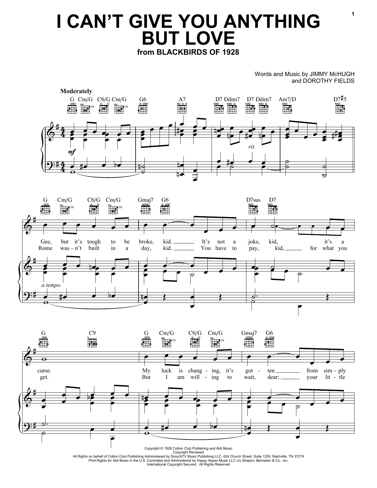 Download Ella Fitzgerald I Can't Give You Anything But Love Sheet Music