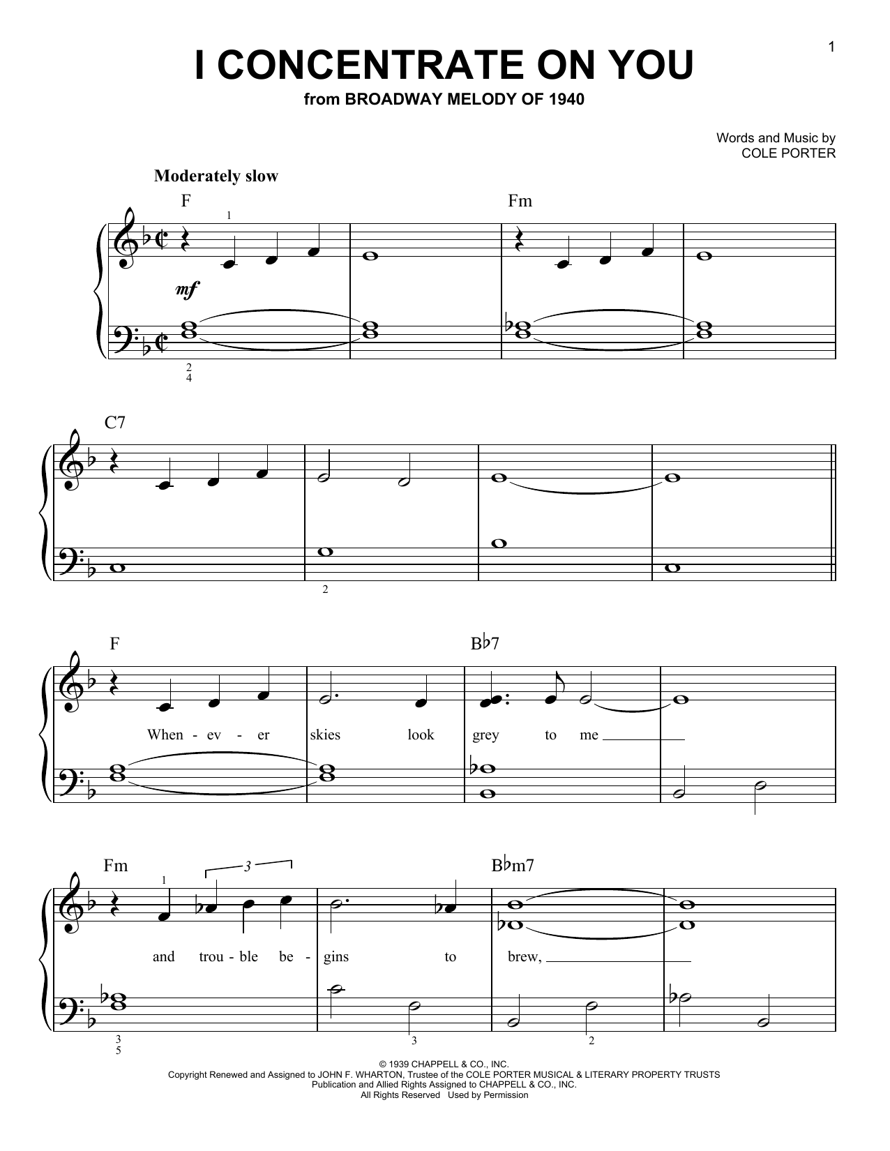 Download Cole Porter I Concentrate On You Sheet Music