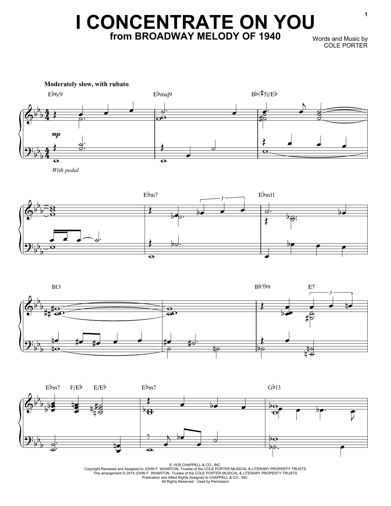 Download Cole Porter I Concentrate On You [Jazz version] (ar Sheet Music