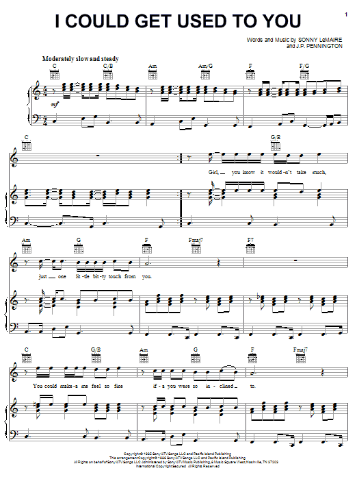 Download Exile I Could Get Used To You Sheet Music
