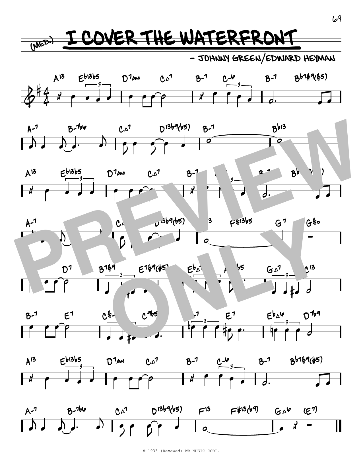 Download Johnny Green I Cover The Waterfront (arr. David Haze Sheet Music