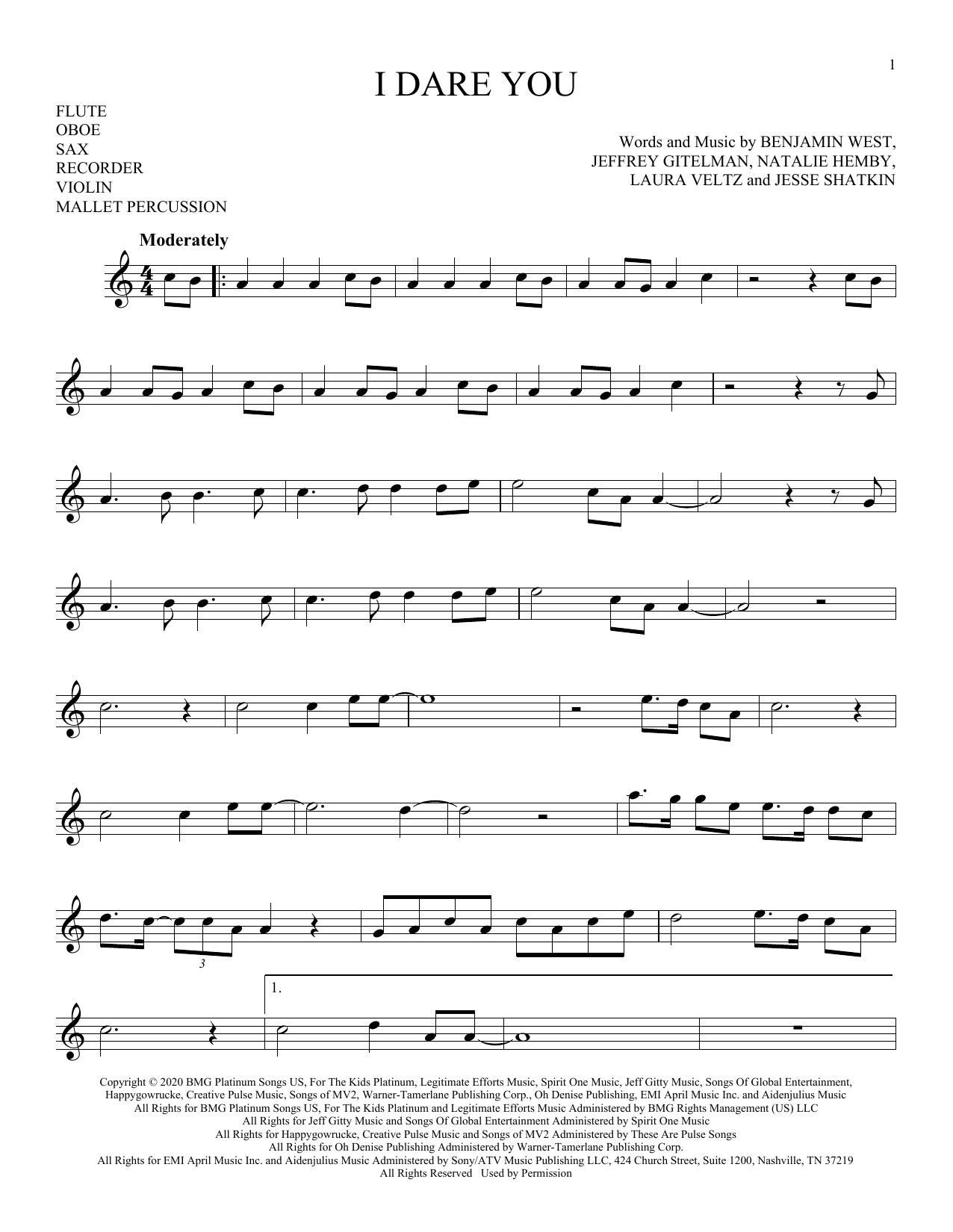 Download Kelly Clarkson I Dare You Sheet Music