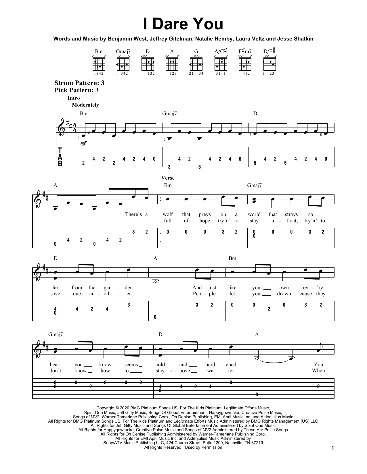 Download Kelly Clarkson I Dare You Sheet Music