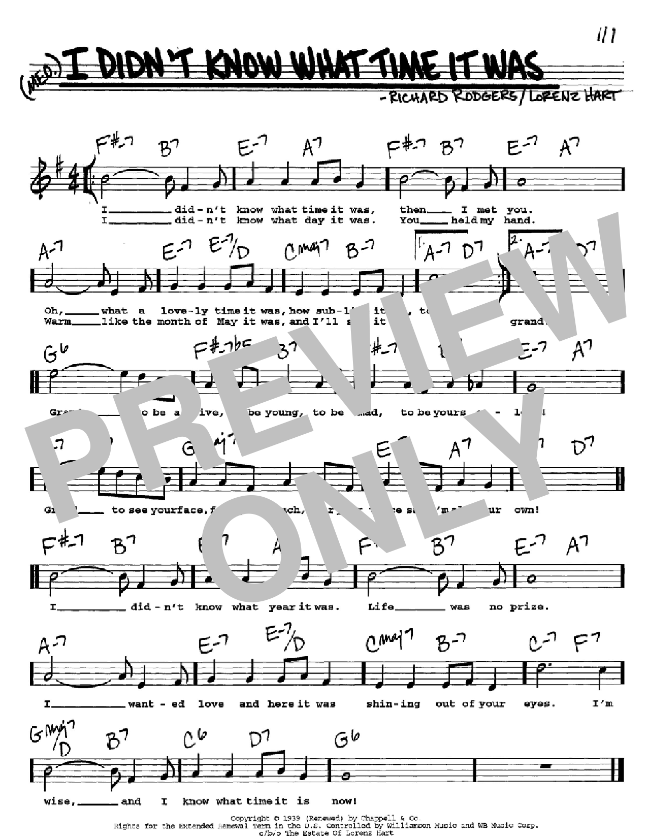 Download Rodgers & Hart I Didn't Know What Time It Was Sheet Music
