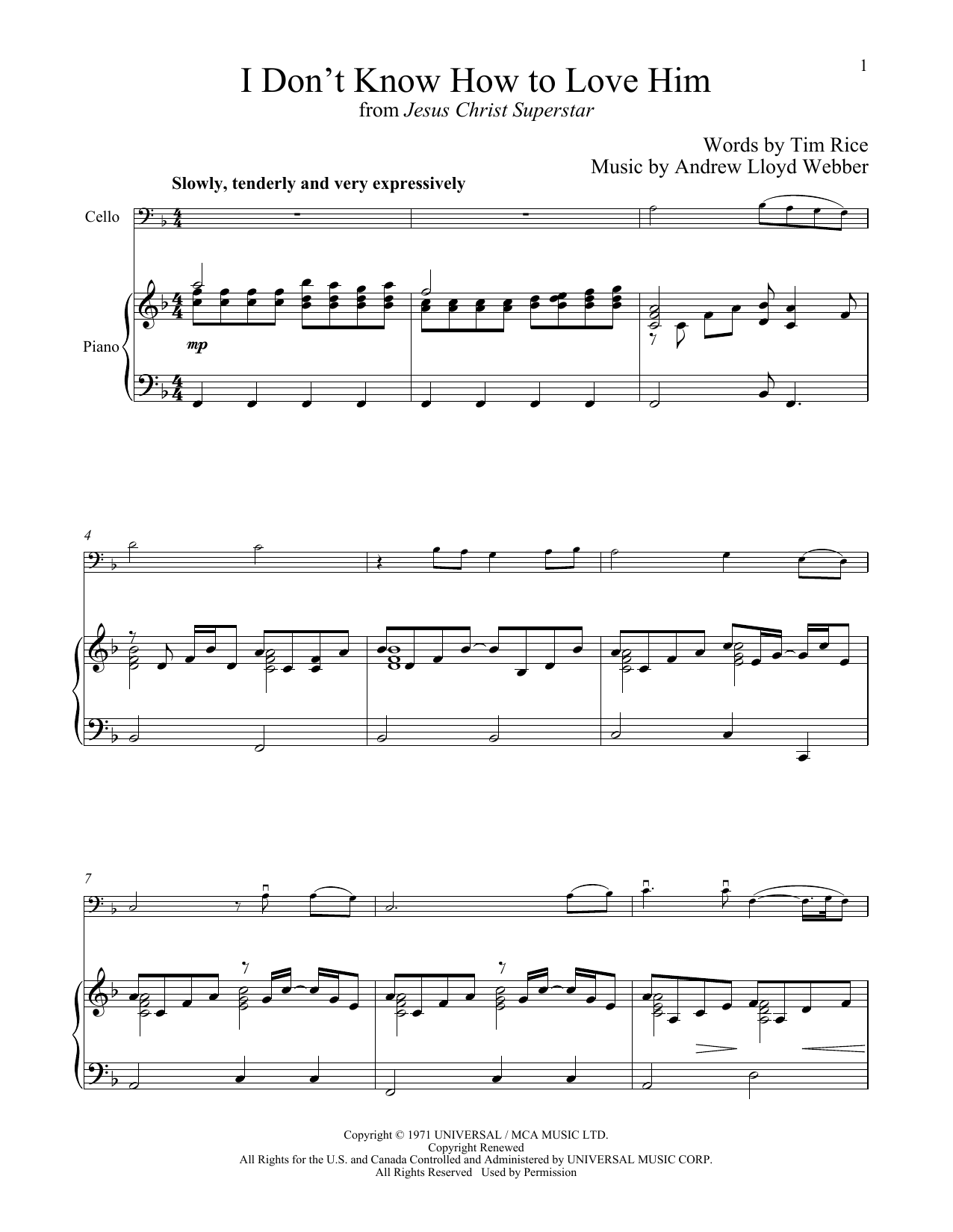 Download Andrew Lloyd Webber I Don't Know How To Love Him (from Jesu Sheet Music