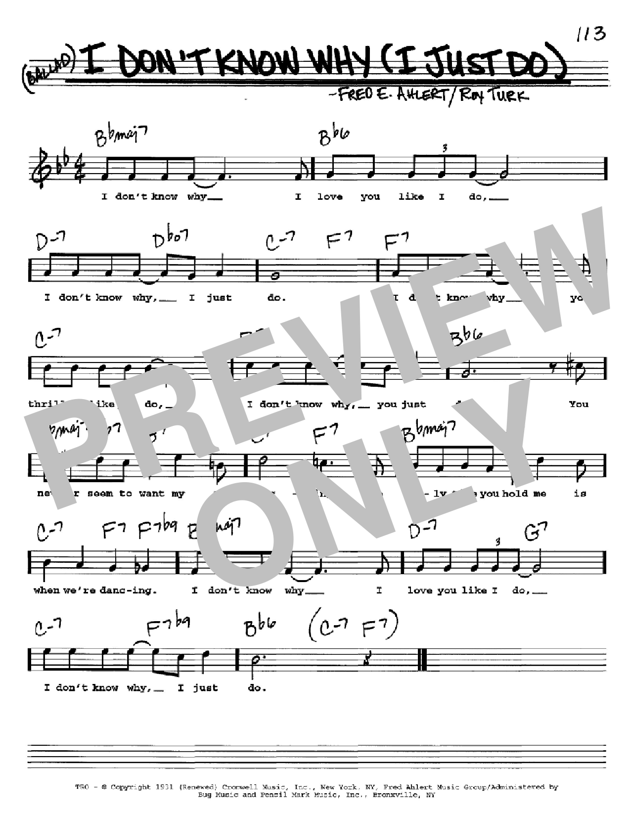 Download Frank Sinatra I Don't Know Why (I Just Do) Sheet Music