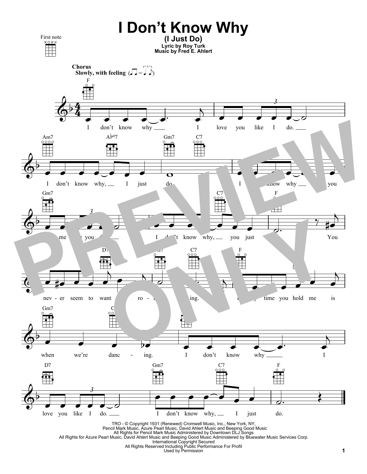 Download Roy Turk I Don't Know Why (I Just Do) Sheet Music