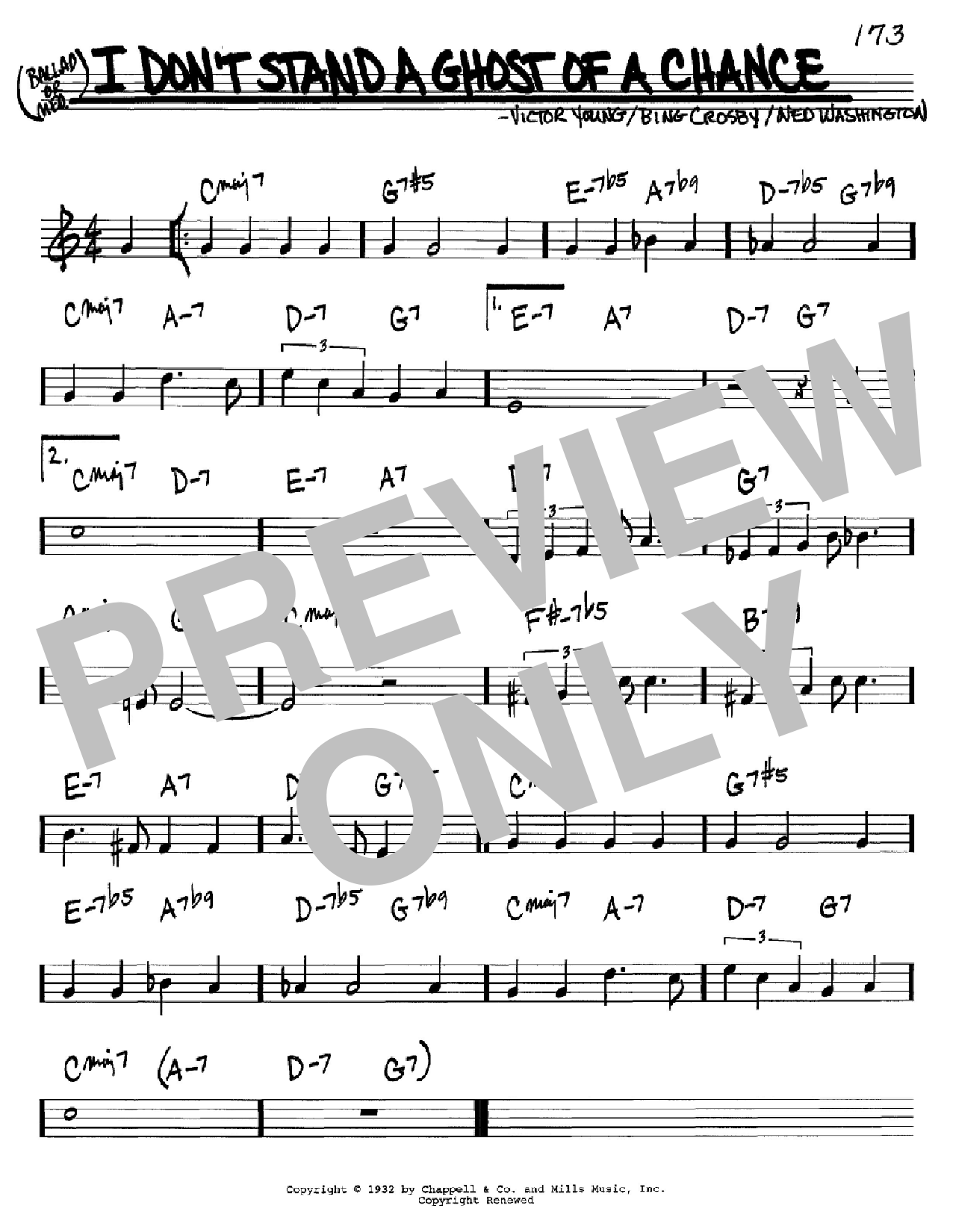 Download Bing Crosby I Don't Stand A Ghost Of A Chance Sheet Music